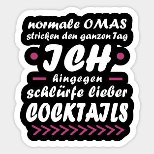 Cocktails Urlaub Sommer Sonne Party Spruch Sticker